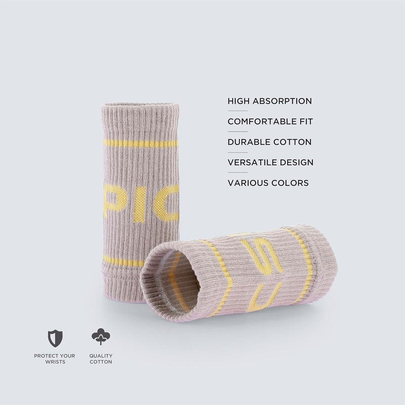 PICSIL - Cotton Sports Wristbands | Absorbent and Breathable | Ideal for Gym, Cross Training, Running and Tennis | Use with Grips | Unisex Design | - Image 2